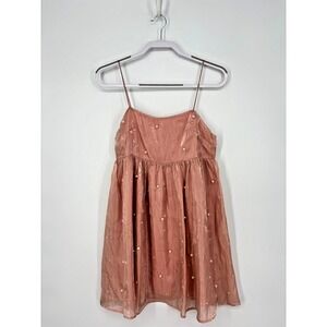 Storia Dress M Pink Sleeveless Pearl Beads Mini Cocktail Party Empire Waist